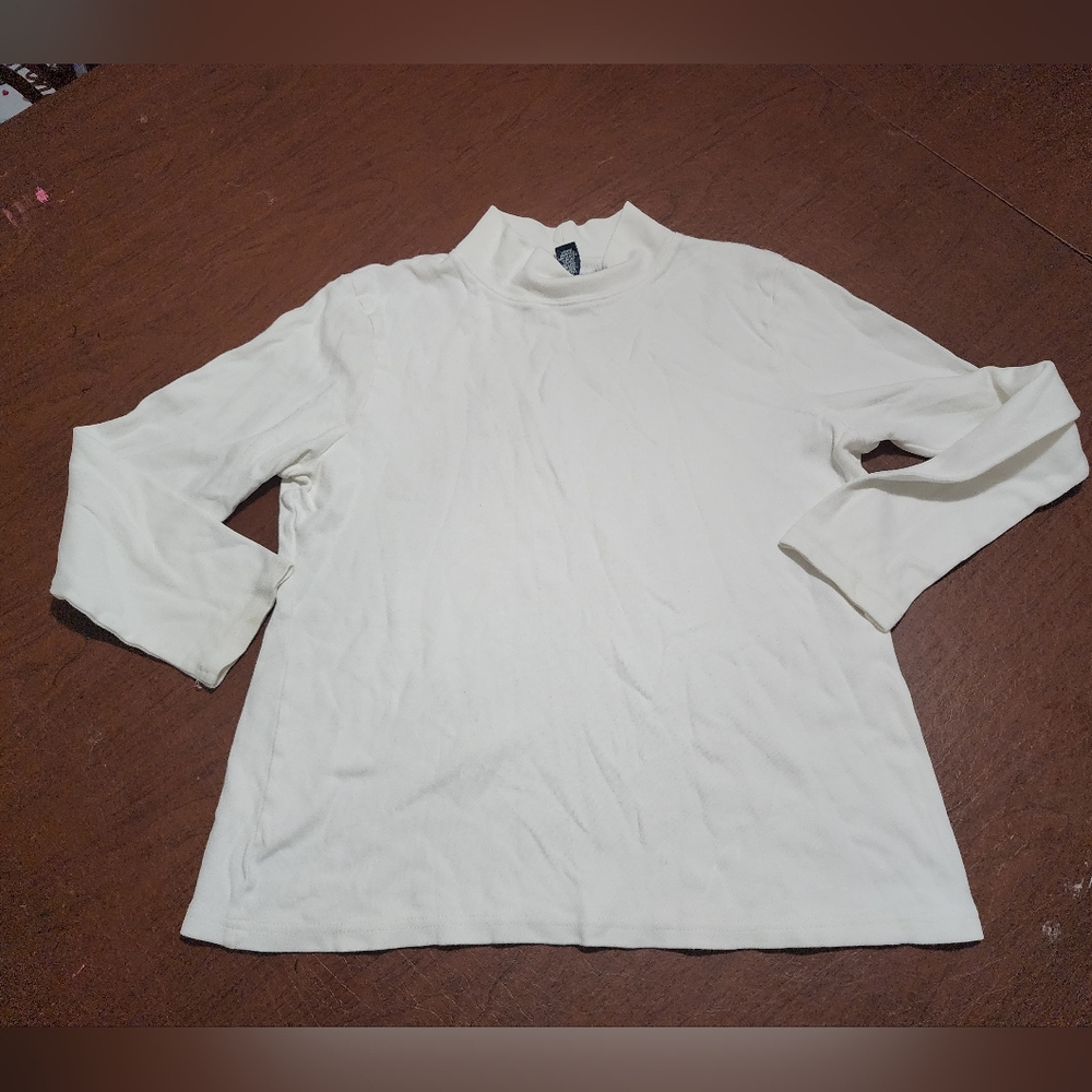Karen Scott Off-White Long Sleeve Top